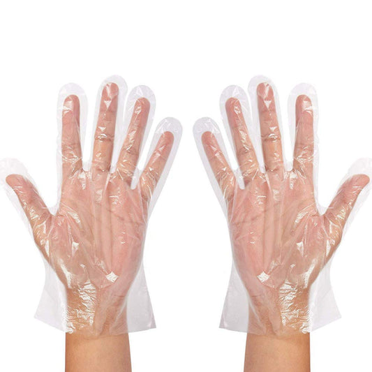 Disposable Transparent Clear Plastic Gloves Pack of 100 Pieces (50 Pair)