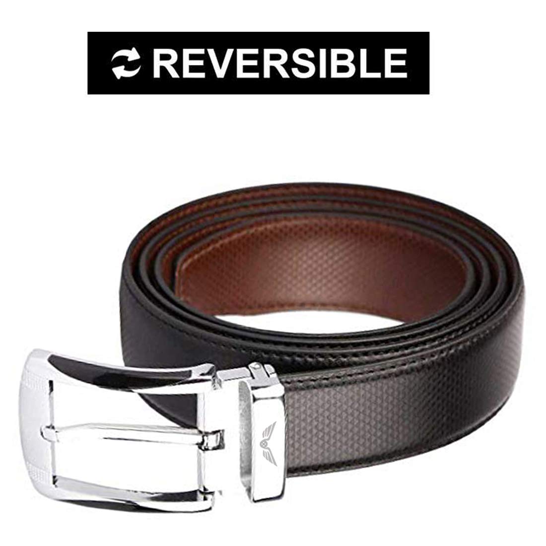 Men's Artificial PU Leather Casual and Formal Reversible Belt (Black/Brown , Size 28-44 )