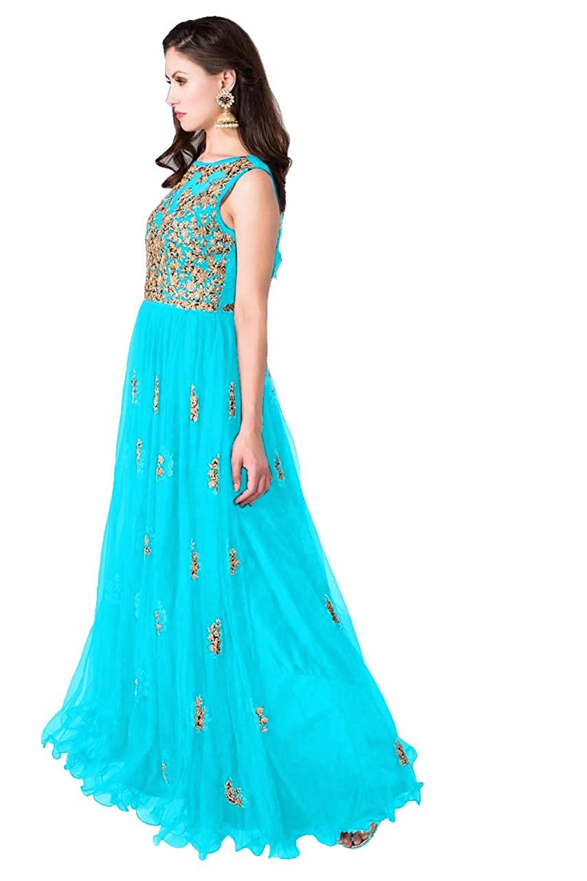 Women's Long Semi Stitched Anarkali Gown