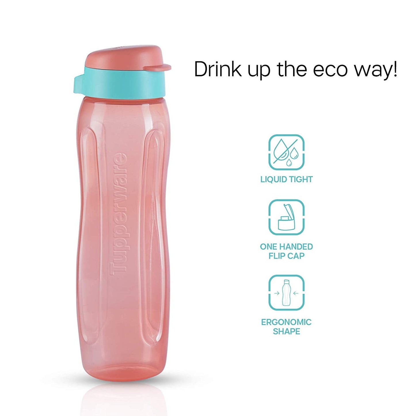 Tupperware Aquaslim 750 ml Water Bottle 4 pcs, Multicolor