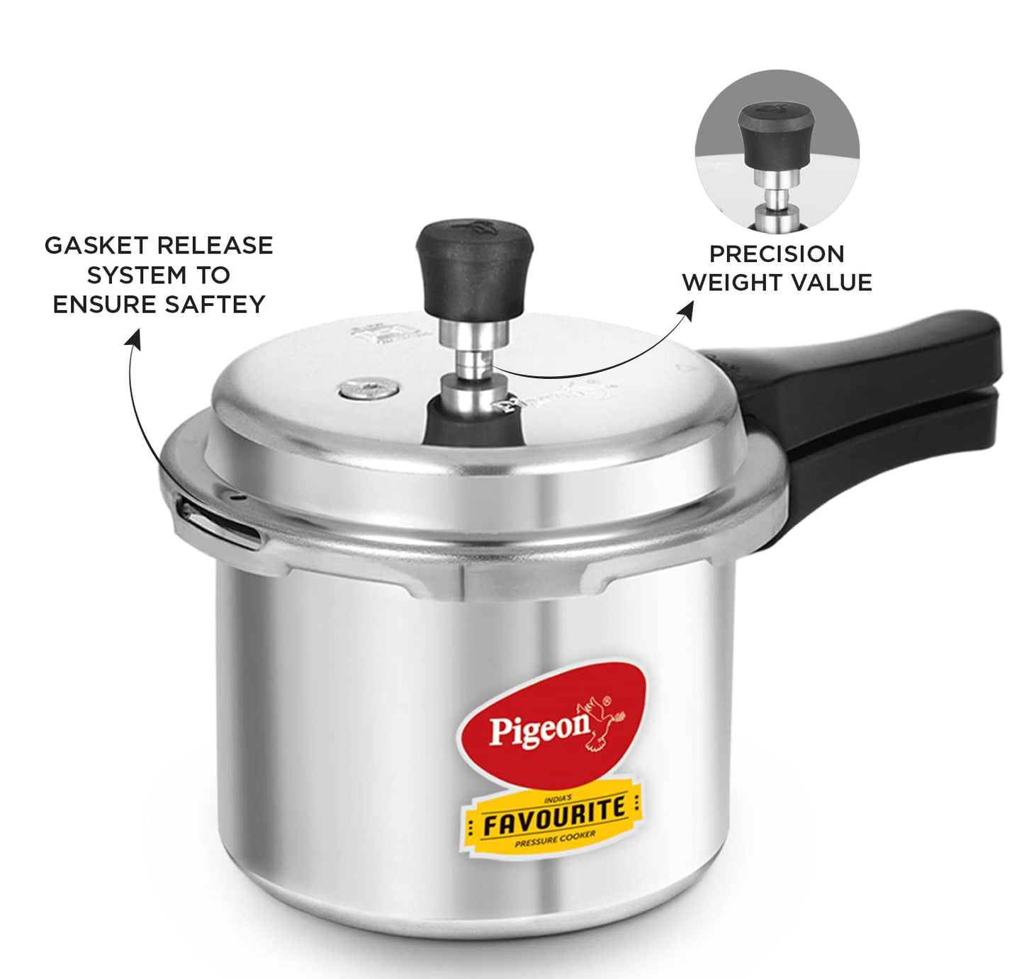 Stovekraft Favourite Outer Lid Non Induction Aluminium Pressure Cooker, 3 Litres, Silver