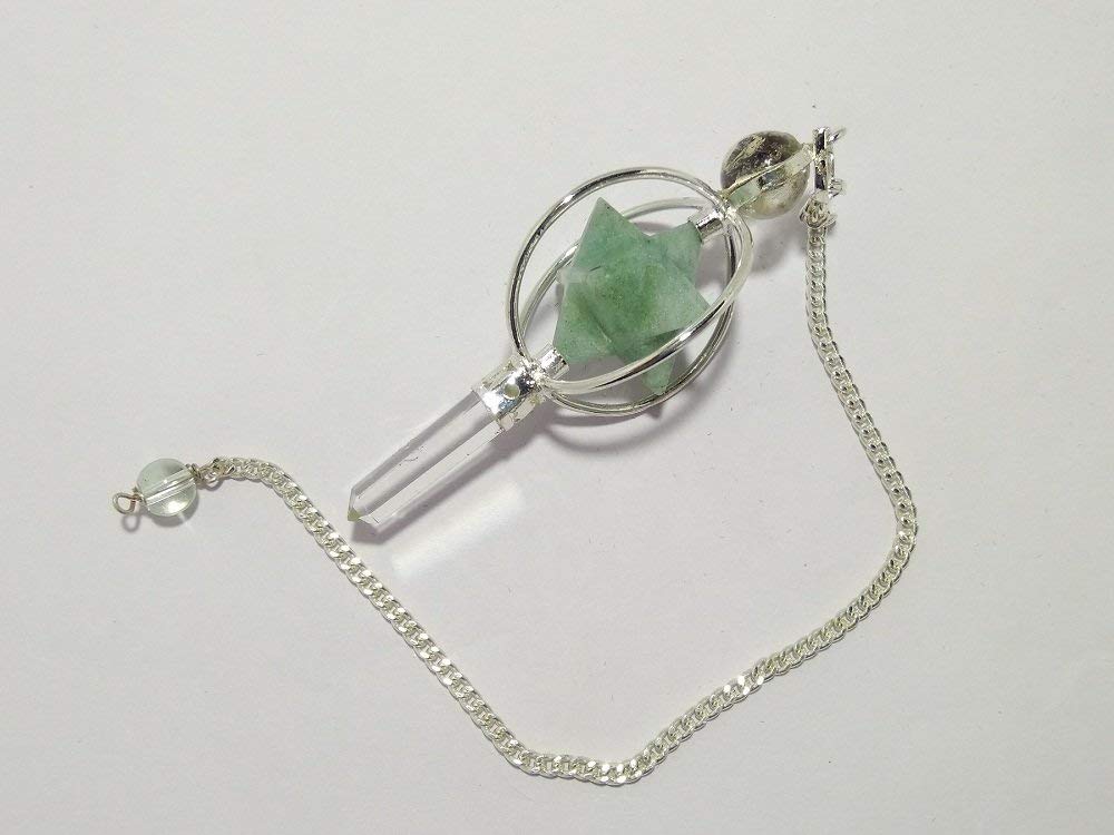 WholesaleGemShop Green Aventurine Spinning Merkaba Pendulum Dowsing Healing Chakra Balancing Reiki