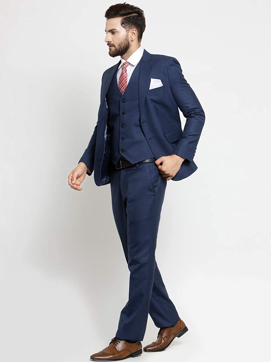 Men's Slim Fit 3pcs Suit (Coat, Pant & Waistcoat) - 6 Colors