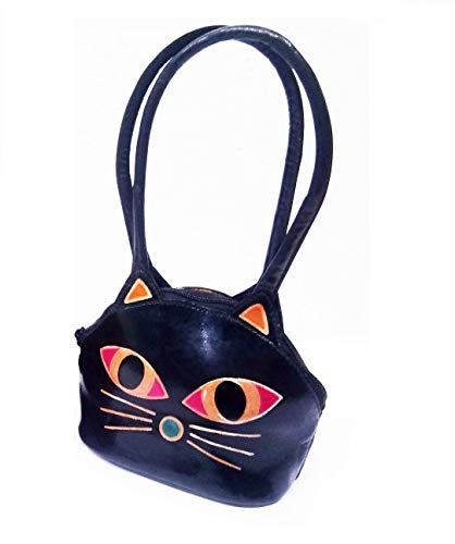 Indian Ethnic Soft Leather Red Color Cat Design Hand Bag