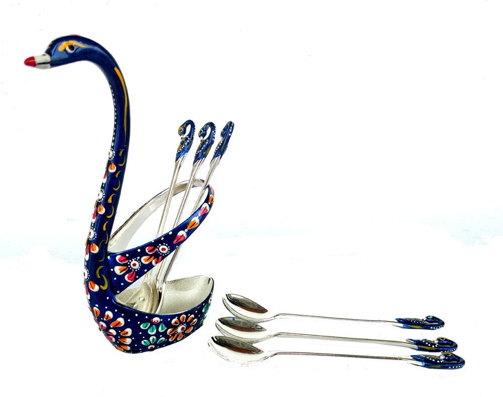 Rastogi Handicrafts Silver Plated Cutlery Set (Pack of 7) Espresso , Tea ,Dessert , Sugar Spoon