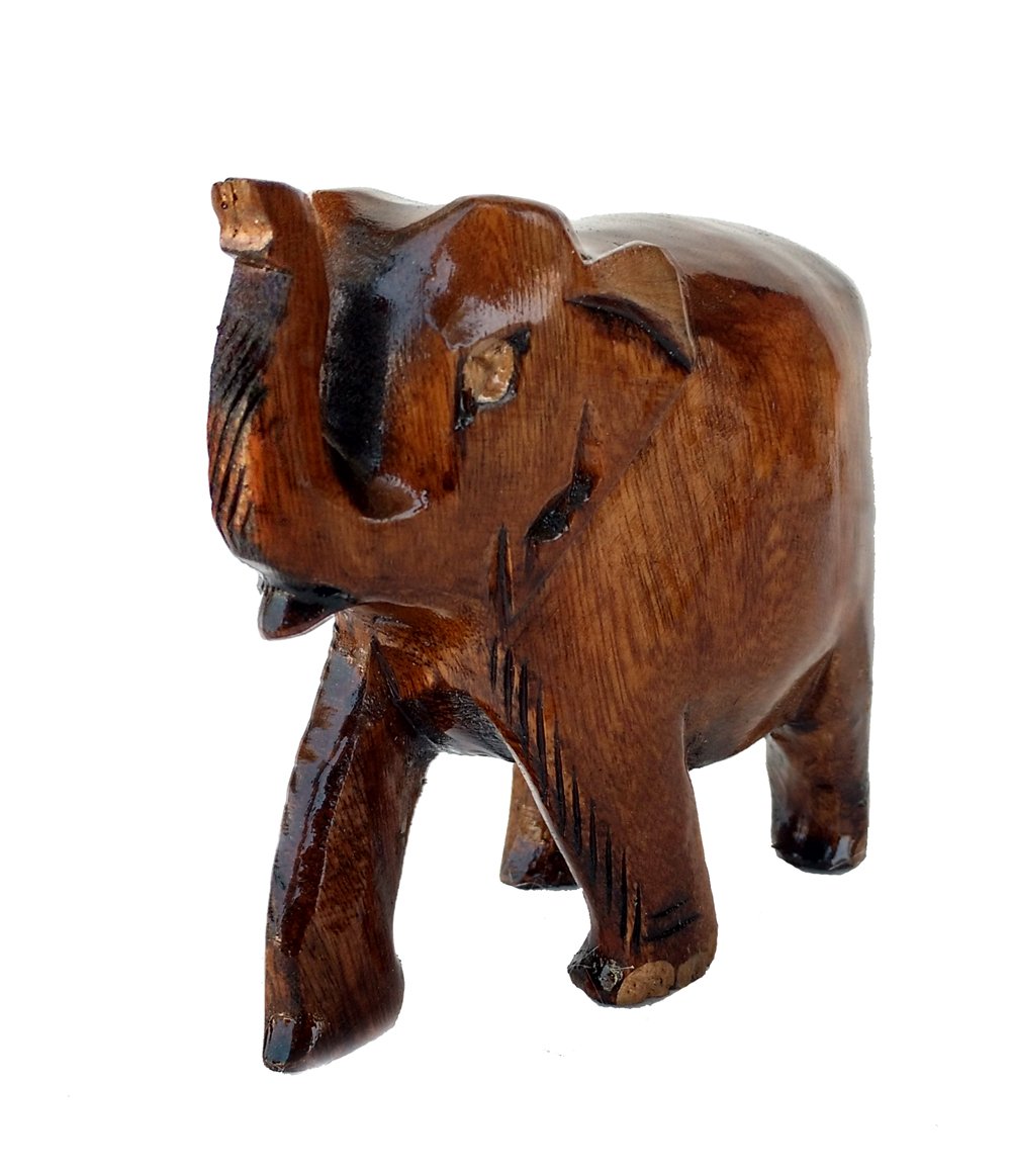 Rastogi Handicrafts Wooden Elephant Family of 4 Elephant Antique Looking Gifts Souvenir Home Decor , Collectible Figurine