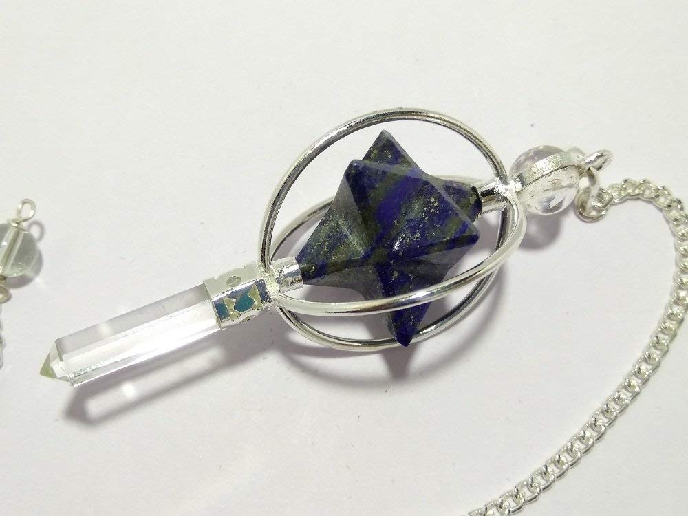 WholesaleGemShop Lapis Lapis Spinning Merkaba Pendulum Dowsing Healing Chakra Balancing Reiki AAA