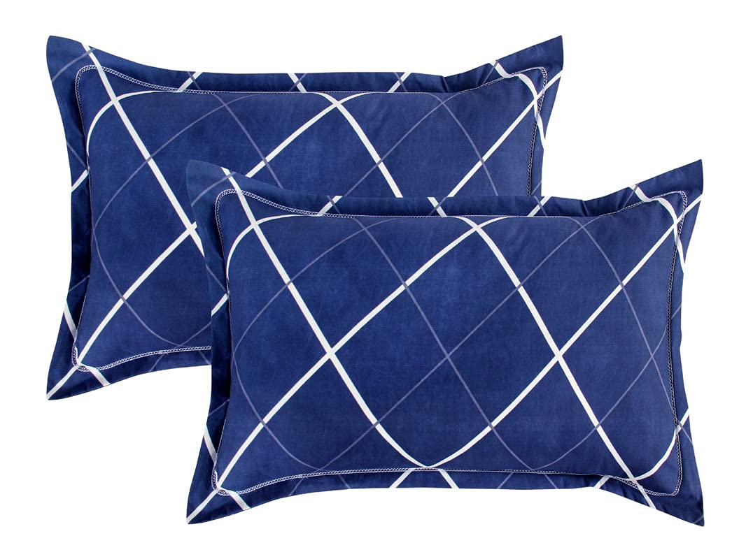 Cotton 180TC Pillow Cover, King, Blue, 2 Pieces, 18 inch x 28 inch