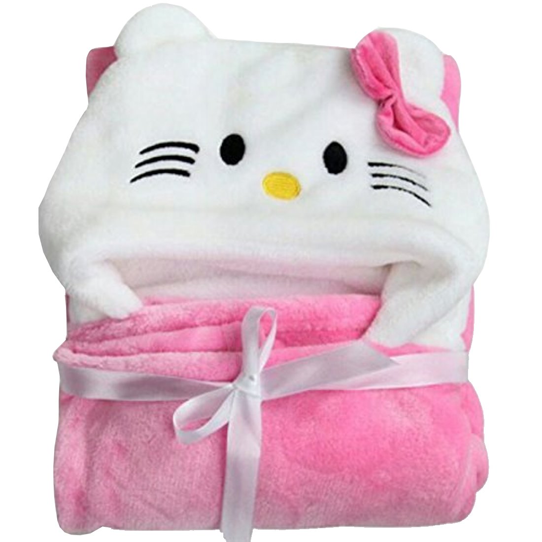 Baby Blanket Wrapper Hooded Bath Towel (Katty)