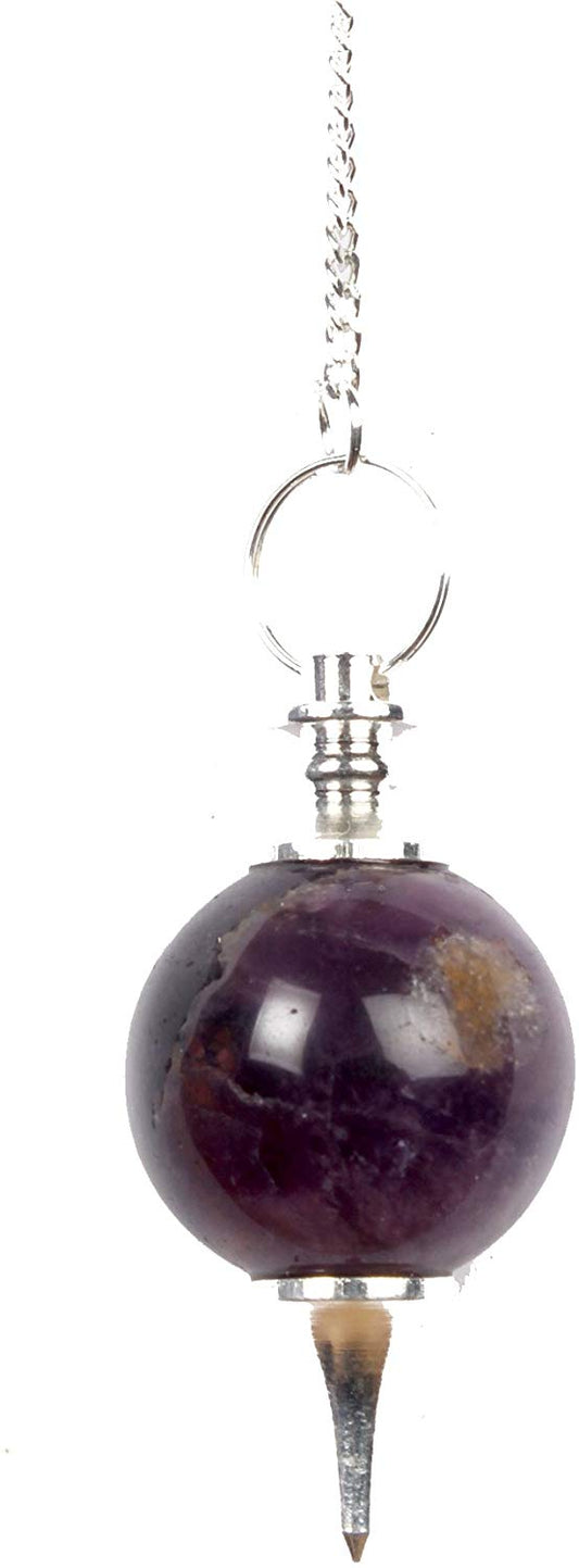 Bloodstone Gemstone Ball Pendulum Reiki Healing Chakra Point Dowsing Metaphysical Tool