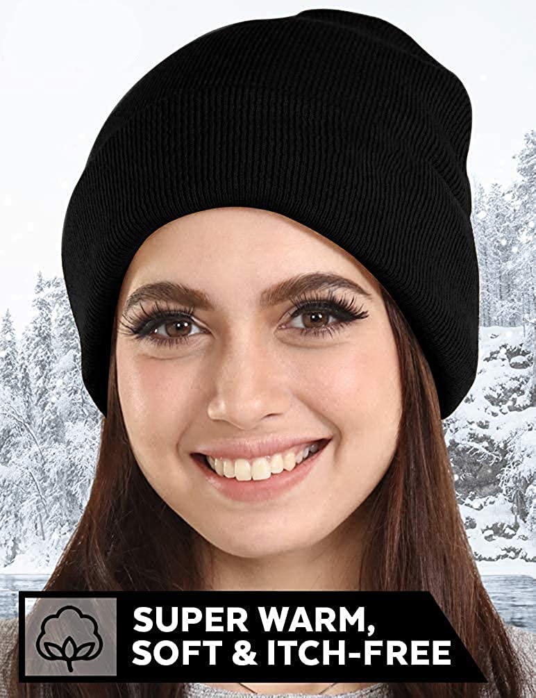 Women's Woollen Winter and Snow Skull Cap ( Black , Medium )