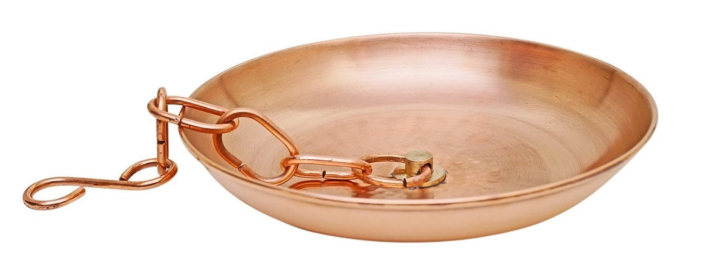 Rastogi Handicrafts Rain Chain Copper Basin Bowl for Rain Chain Pure Copper 1- Pack