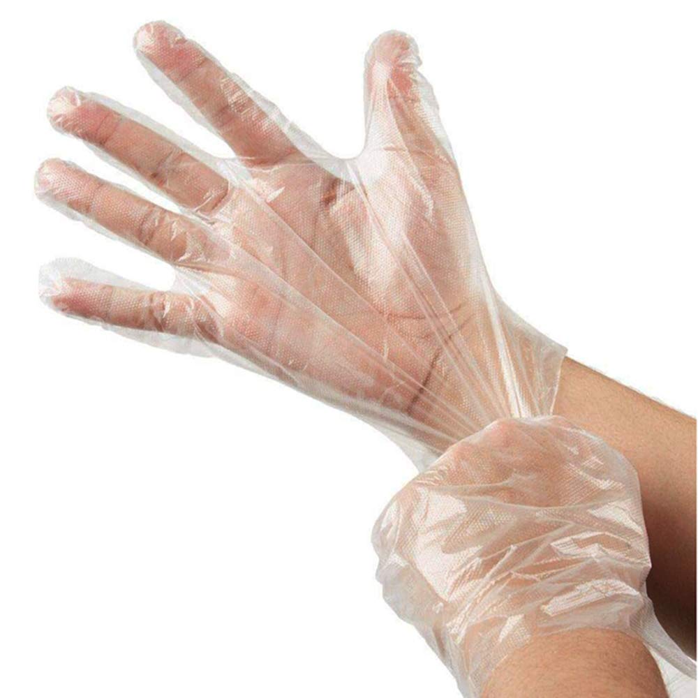 Disposable Transparent Clear Plastic Gloves Pack of 100 Pieces (50 Pair)