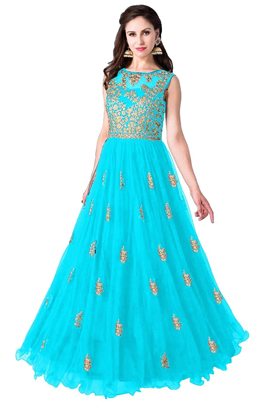 Women's Long Semi Stitched Anarkali Gown