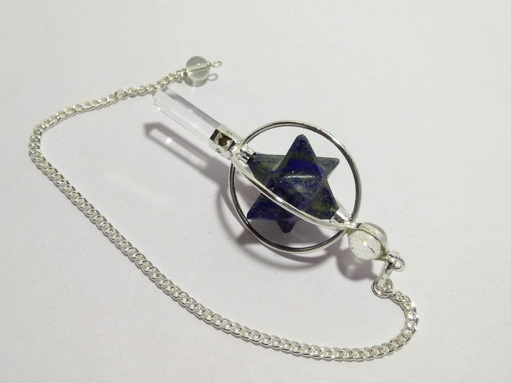 WholesaleGemShop Lapis Lapis Spinning Merkaba Pendulum Dowsing Healing Chakra Balancing Reiki AAA