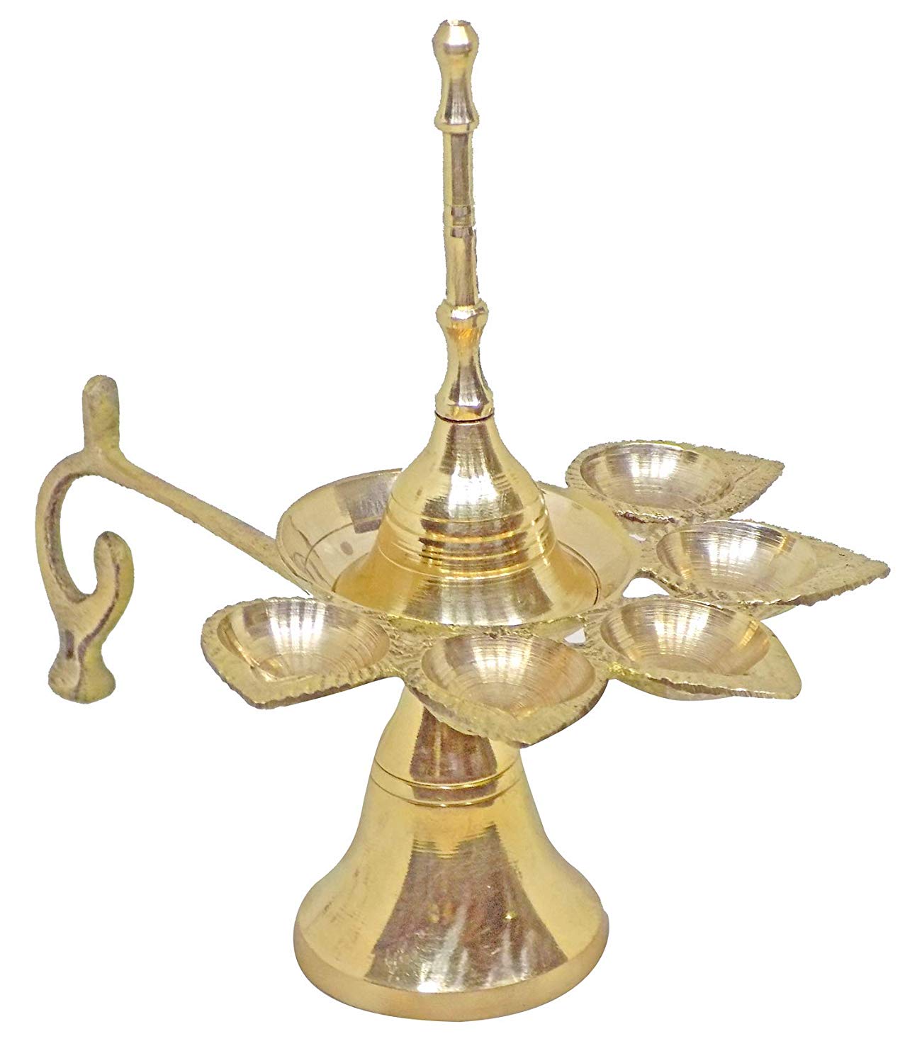 Prime Panch Arti Brass Diya with Puja Bell Brass Garud-set of 2