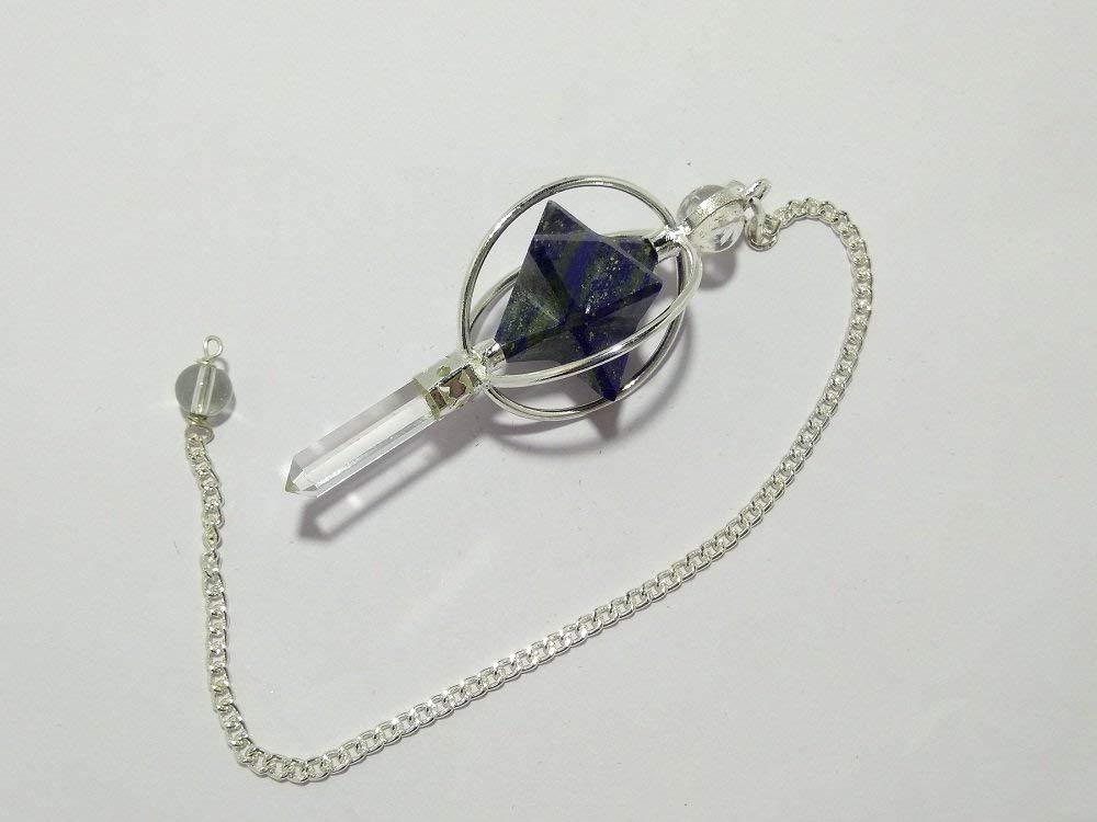 WholesaleGemShop Lapis Lapis Spinning Merkaba Pendulum Dowsing Healing Chakra Balancing Reiki AAA