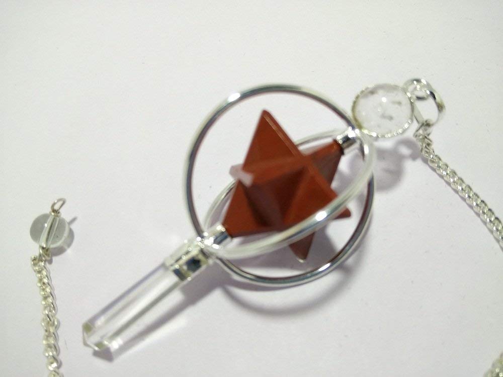 WholesaleGemShop Red Jasper Spinning Merkaba Pendulum Dowsing Healing Chakra Balancing Reiki AA +