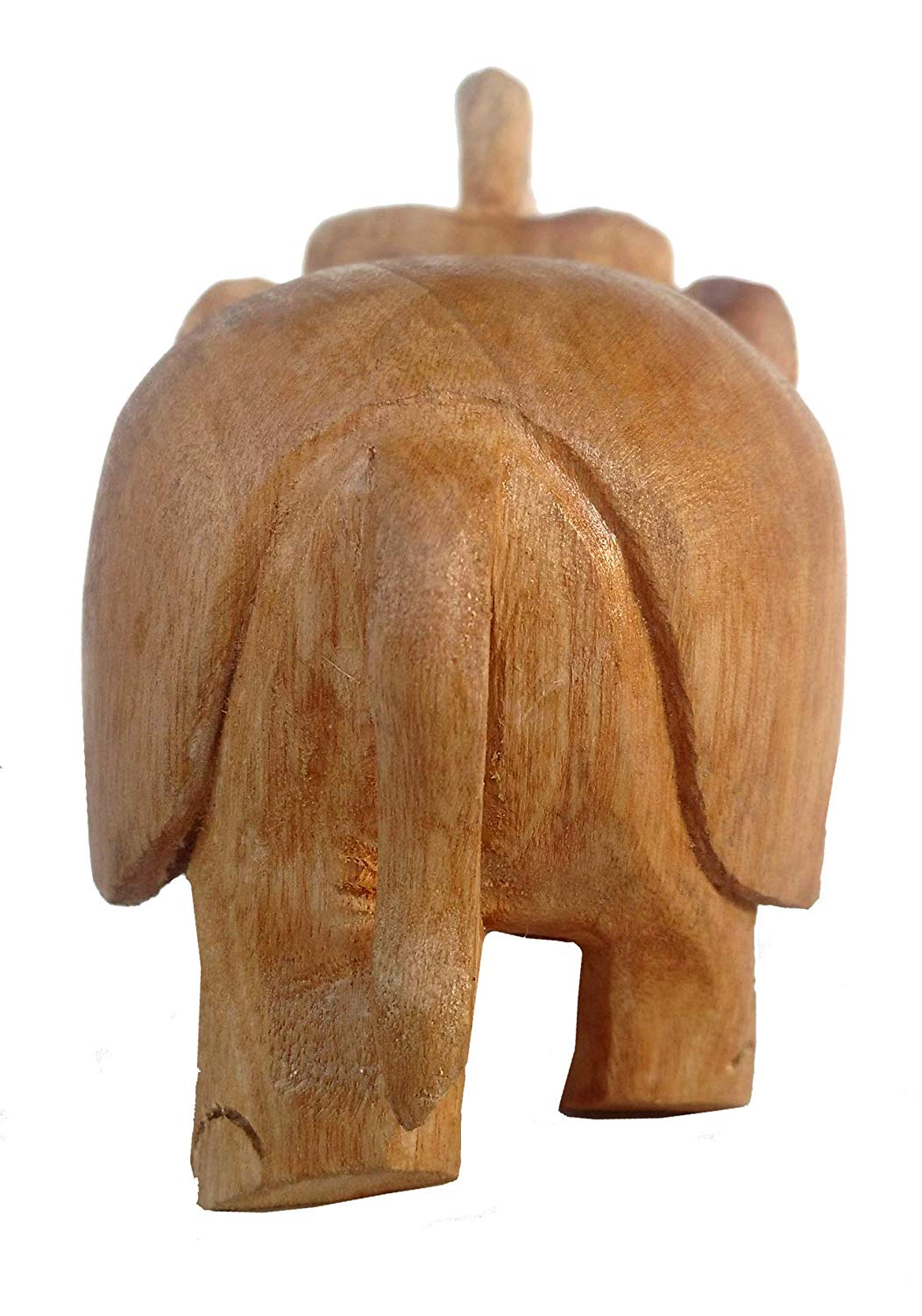 Rastogi Handicrafts Gifts & Decor Wooden Elephant/Good Luck/Single Block No Joints /3" Height