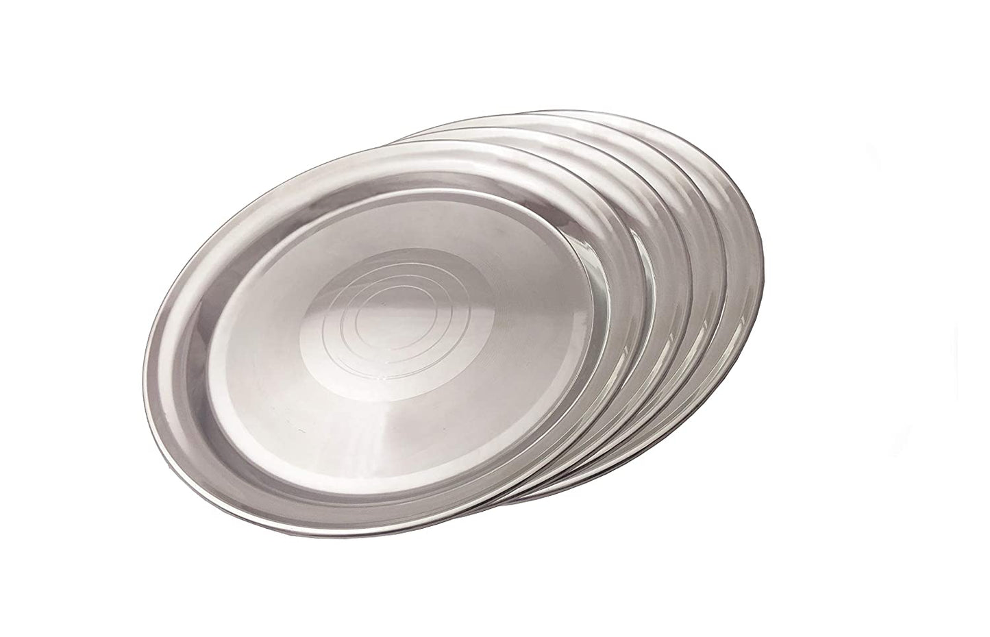 Half Stainless Steel Dinner Plates (20 cm) -4 Pieces