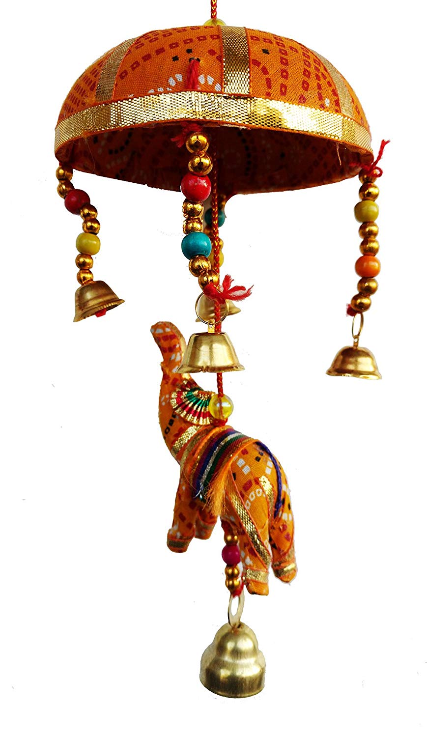 Rastogi Handicrafts Elephant Umbrella Shape Hanging Ornament for Home Decoration, Christmas, Diwali Gifts