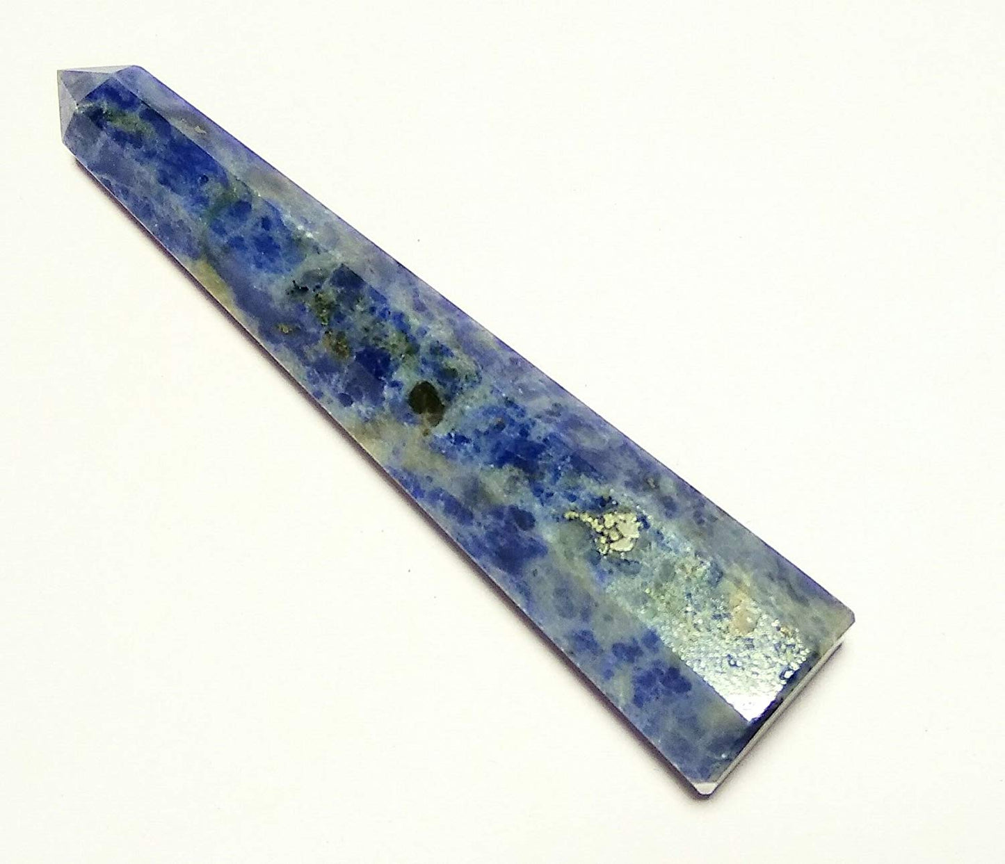 WholesaleGemShop Gemstones Sodalite Obelisk Tower Jumbo Facet Aura Rock Crystal Natural Polished Earth Wand Spirit-3 inch