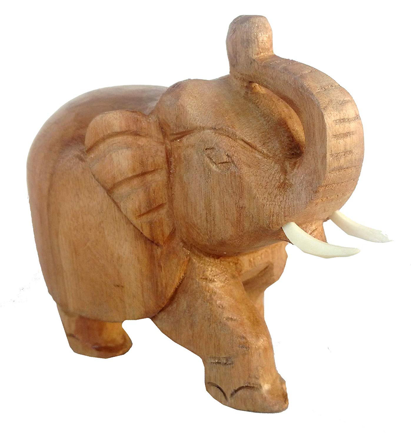 Rastogi Handicrafts Gifts & Decor Wooden Elephant/Good Luck/Single Block No Joints /3" Height