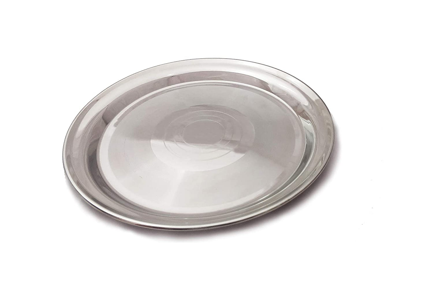 Half Stainless Steel Dinner Plates (20 cm) -4 Pieces