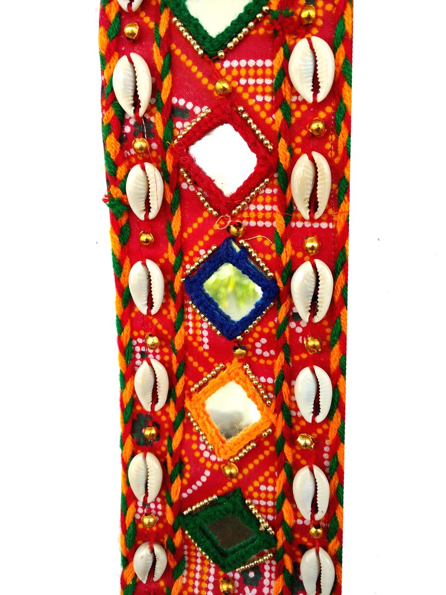 Rastogi Handicrafts Handmade Wall Hanging Decorative Ornament Kauri Mirror Inlay Strip Work Christmas Diwali Party Wedding Decorative Hanging Gift Box Packing