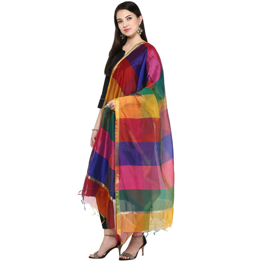 Women's Multicoloured Silk Dupatta