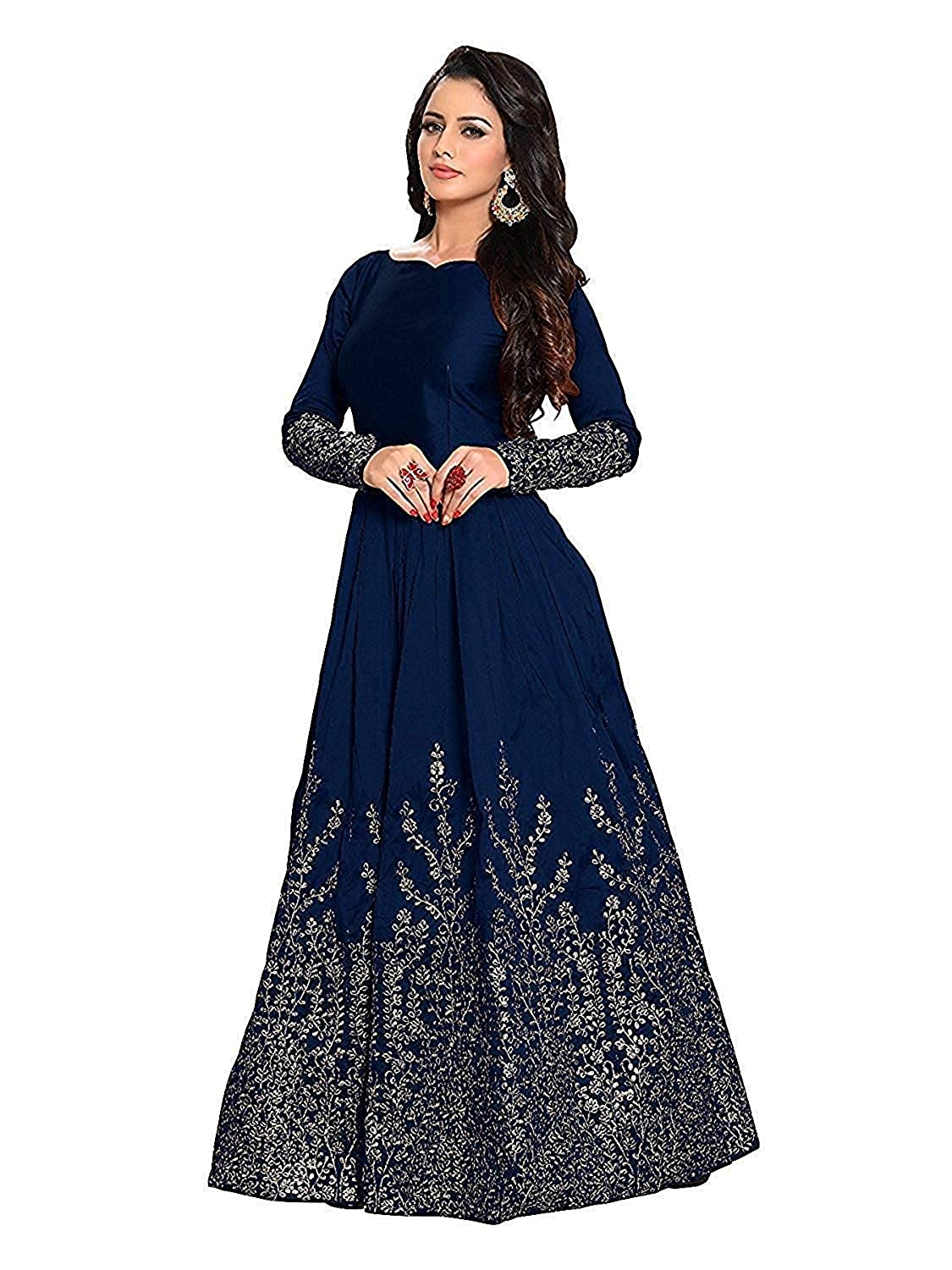 Women's Long Gown (_Blue_Free Size)