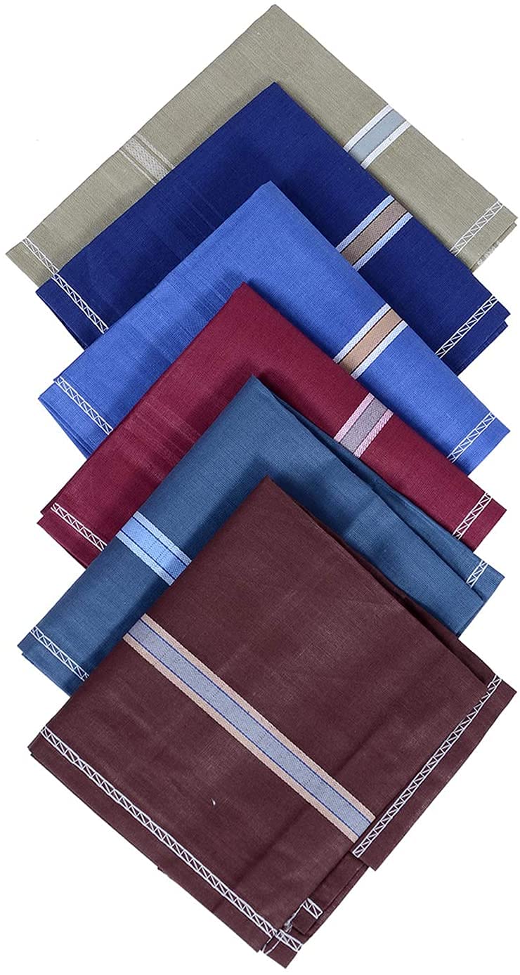 Cotton Premium Collection Handkerchiefs Hanky for Men, Set of 3 (Dark Color)