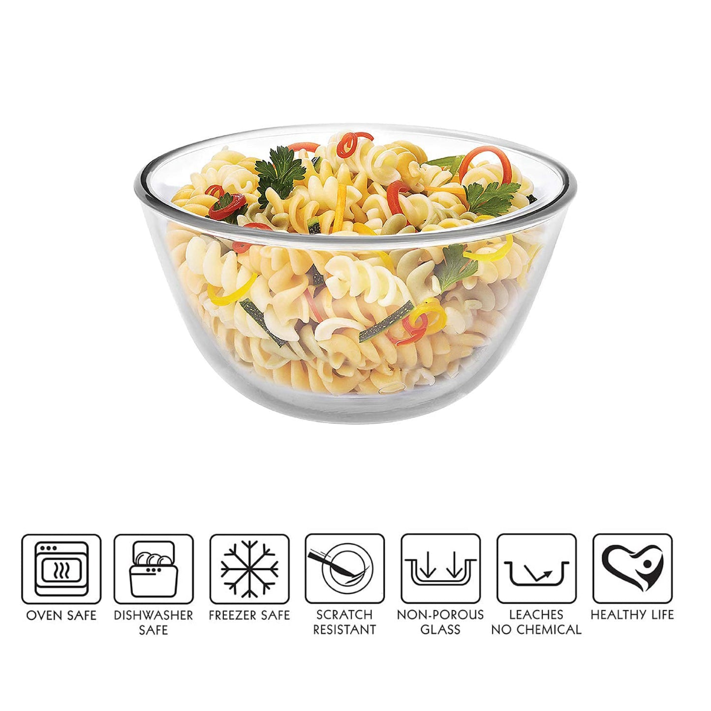 Glass Mixing Bowl without Lid, 500ml, clear