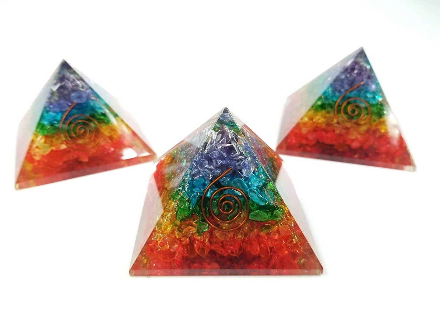 Wholesalegemshop Energy Generator Orgone Pyramid for Emf Protection & Healing- meditation orgonite crystal chakra pyramids