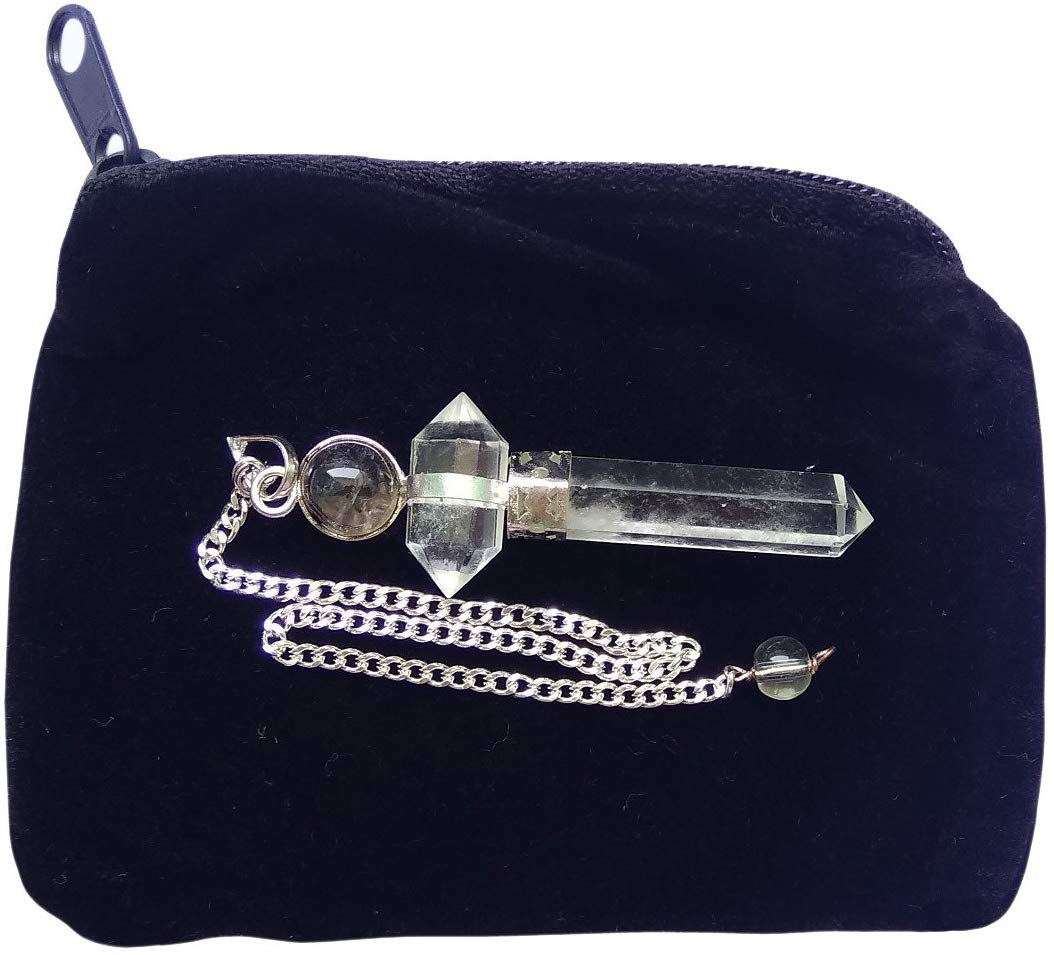 WholesaleGemShop Clear Quartz Herkimer Pendant - Pendulum