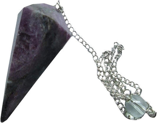 Gemstone Faceted Ruby Rock Pendulum