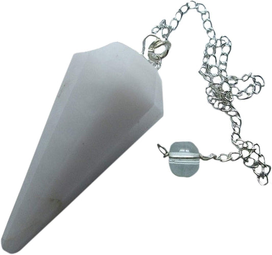 Gemstone Pendulum - Gemstone Faceted Snow Quartz Pendulum