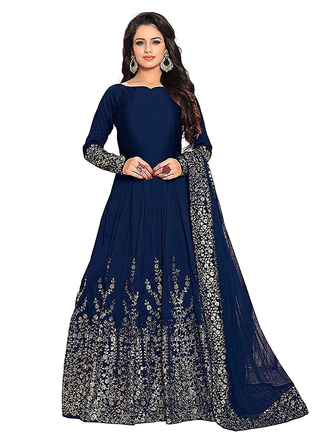 Women's Long Gown (_Blue_Free Size)