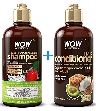 Wow Apple Cider Vinegar Shampoo 300ml + Coconut Hair conditioner set 300ml