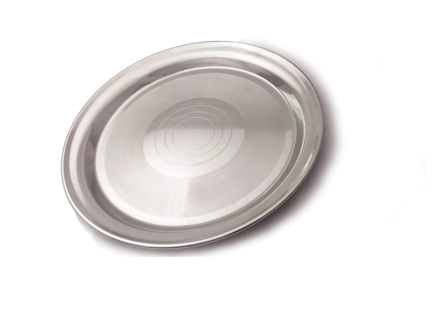 Half Stainless Steel Dinner Plates (20 cm) -4 Pieces