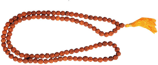 WholesaleGemShop Natural Rudraksha Mala with 108 Prayer Beads Perfect for Meditation Spiritual Jap Mala Prayer Mala Necklace