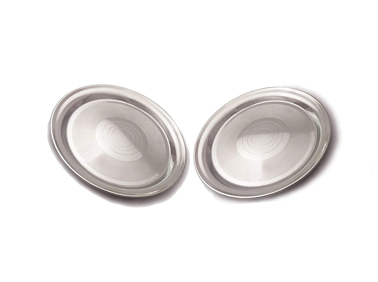 Half Stainless Steel Dinner Plates (20 cm) -4 Pieces