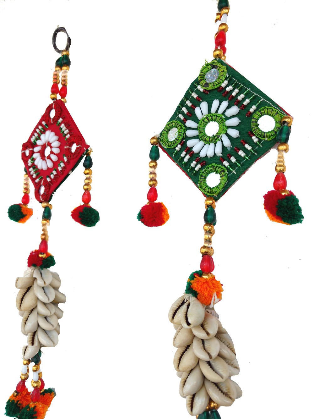 Rastogi Handicrafts Wall Hanging Handmade Kauri Bunch Stringed Decorative Ornament Christmas Diwali Party Wedding Decorative Hanging Set of Two