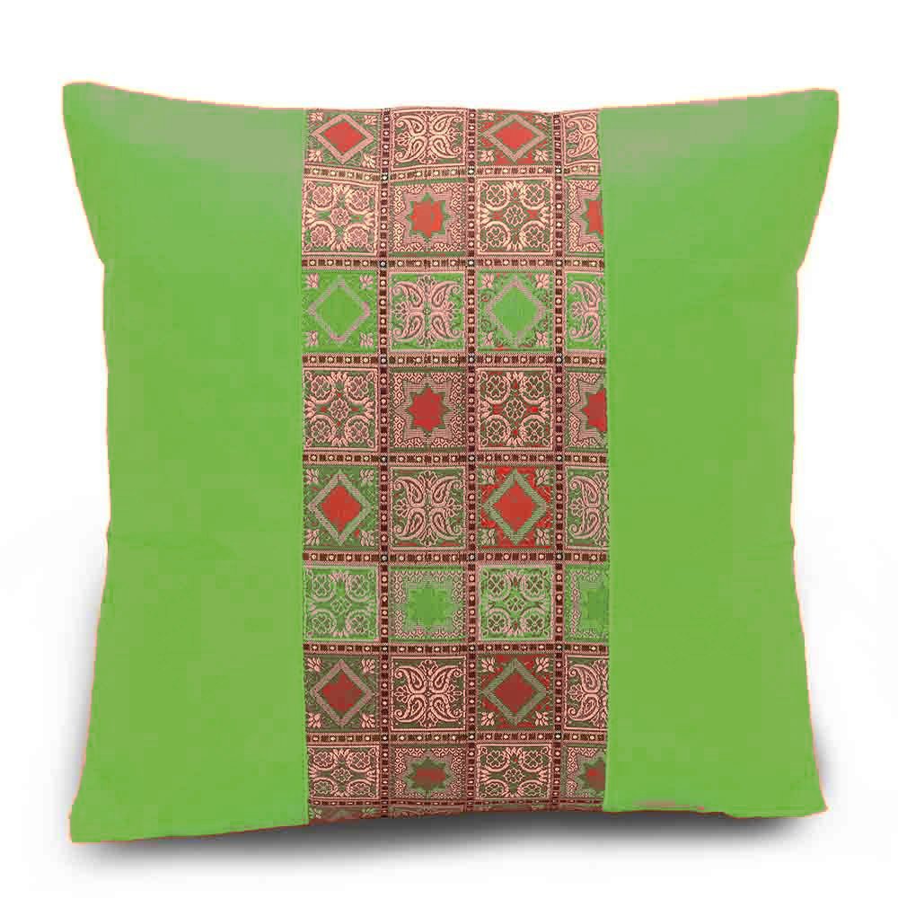 Rastogi Handicrafts Set of 5 Multi Colored Home Bed Cushion Cover Sofa Throw Pillow Zari Brocade Pretty Accent 16"