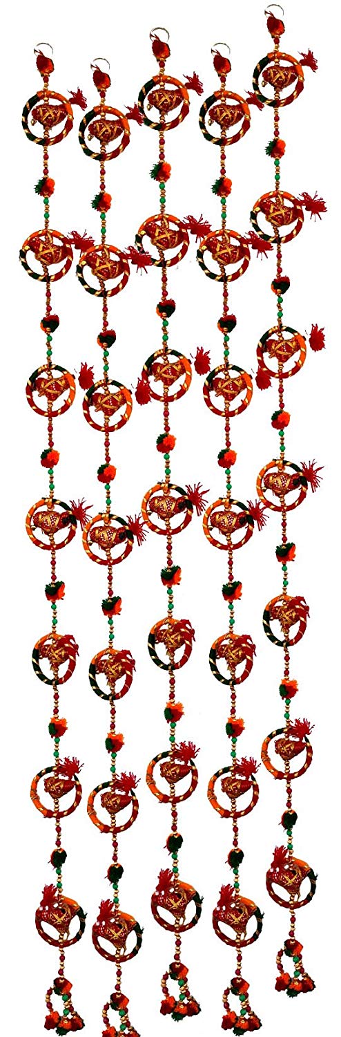 Rastogi Handicrafts Handmade wall Hanging Ring Stringed decorative ornament Christmas Diwali Party wedding decorative hanging GIFT BOX PACKING