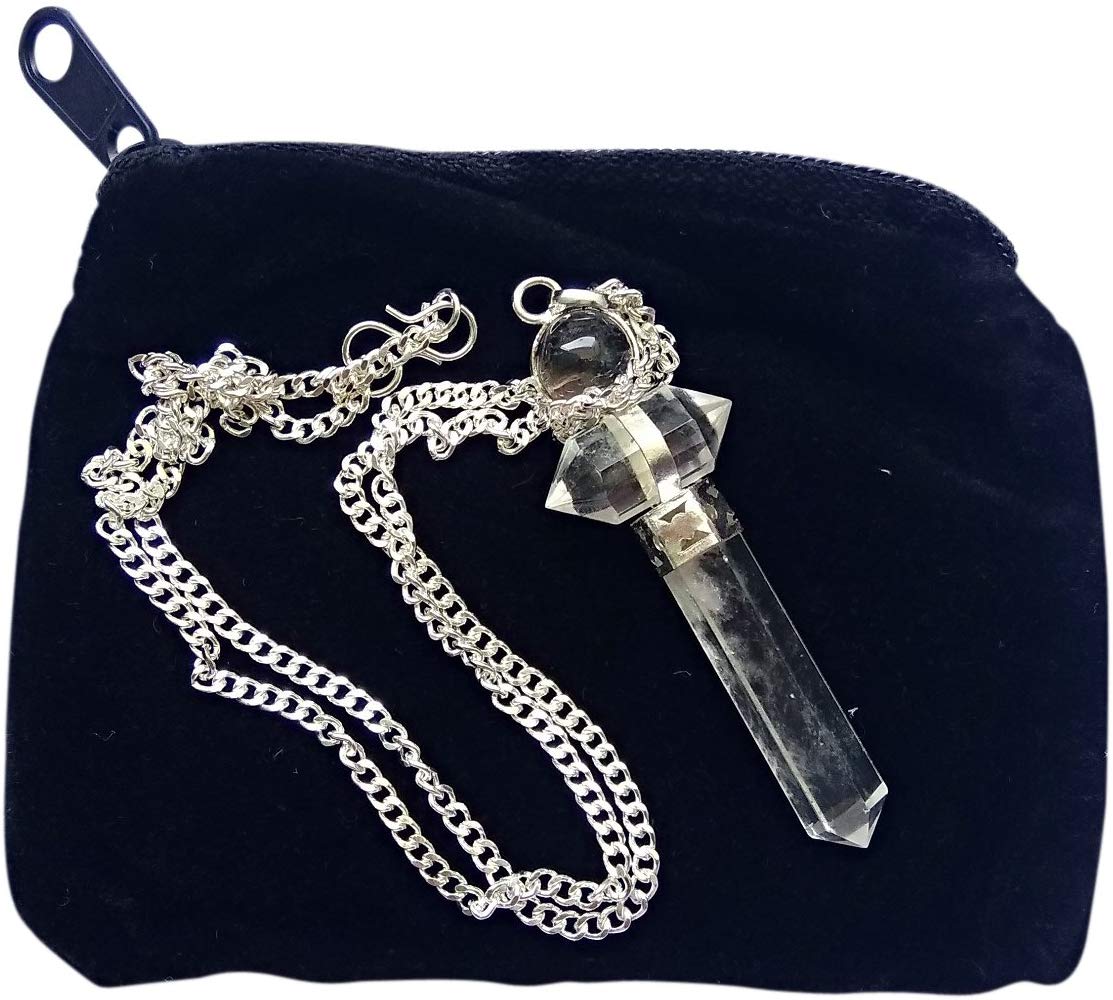 WholesaleGemShop Clear Quartz Herkimer Pendant - Pendulum