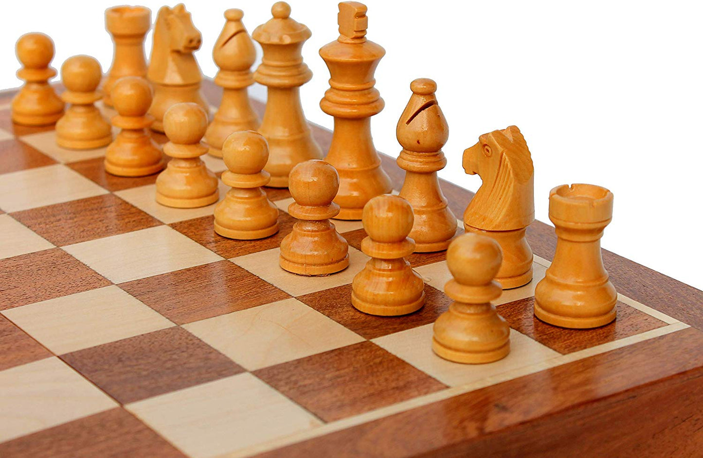 10"  Wooden Chess Game Board Set + Magnetic Wooden Pieces