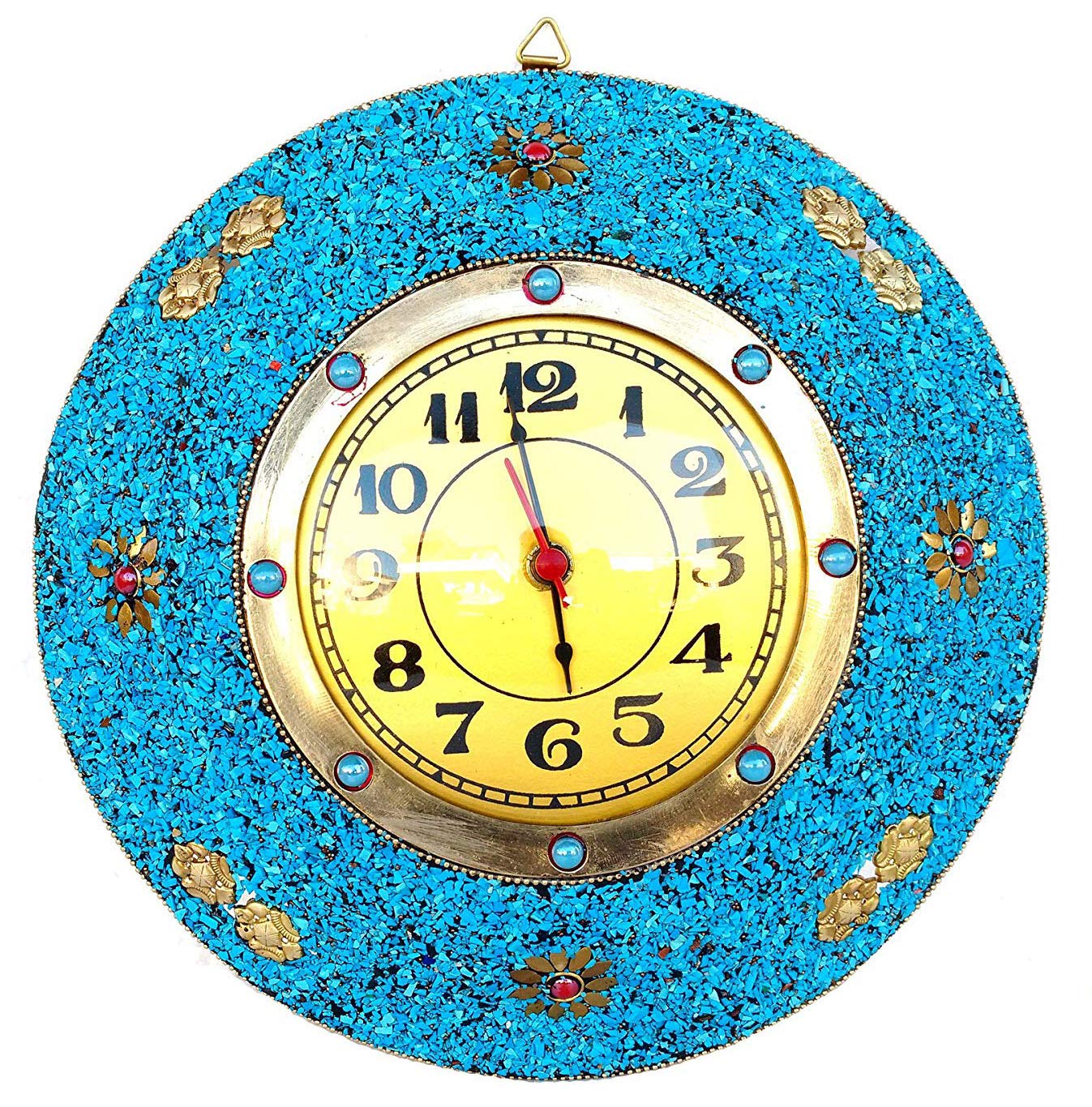 Rastogi Handicrafts Brass Wall Clock Decorative Handmade Home Decor Wall Hanging Living room office wall decor