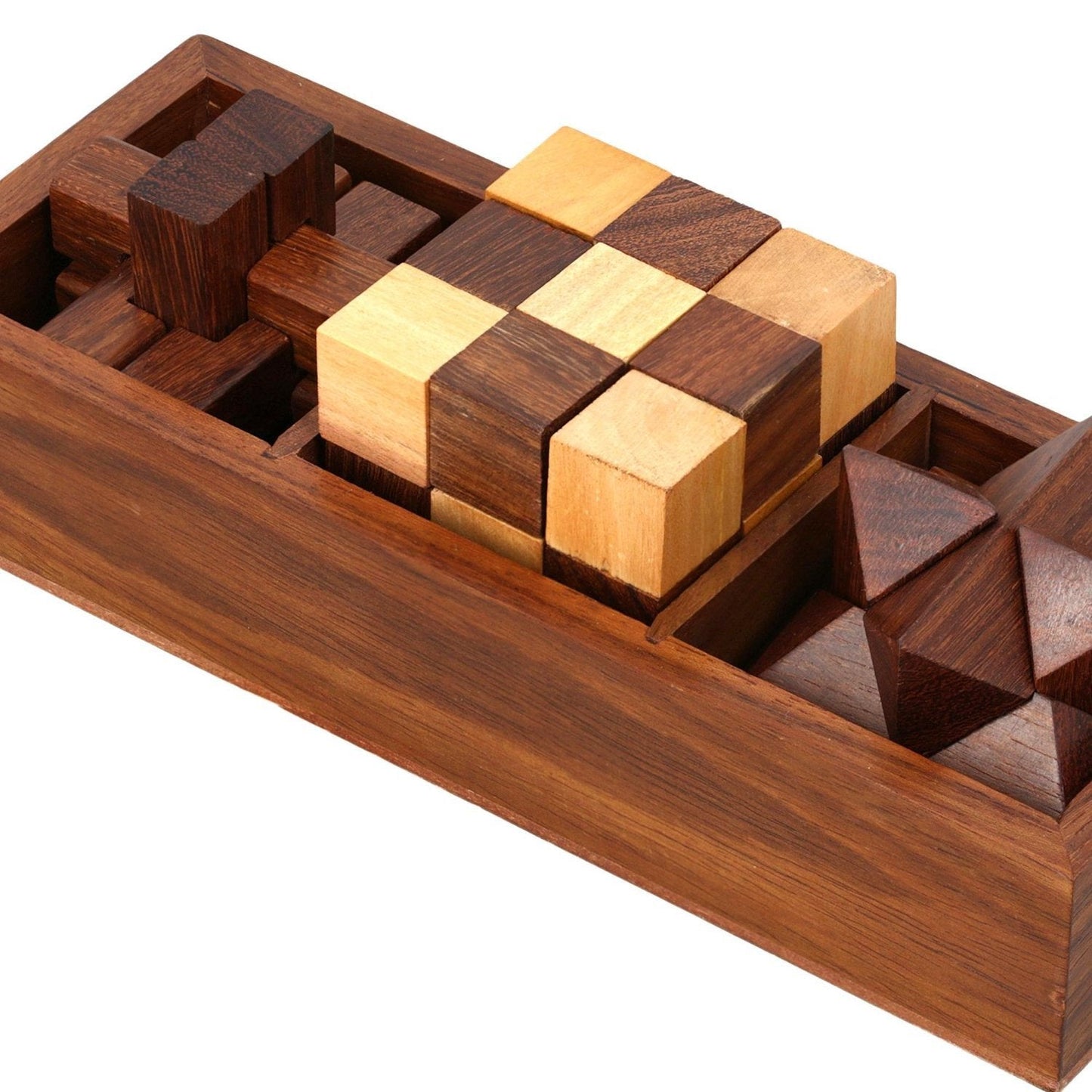 Rastogi Handicrafts Wooden Game Set - 3D Puzzles for Teens and Adults 3-in-One Wooden Puzzle