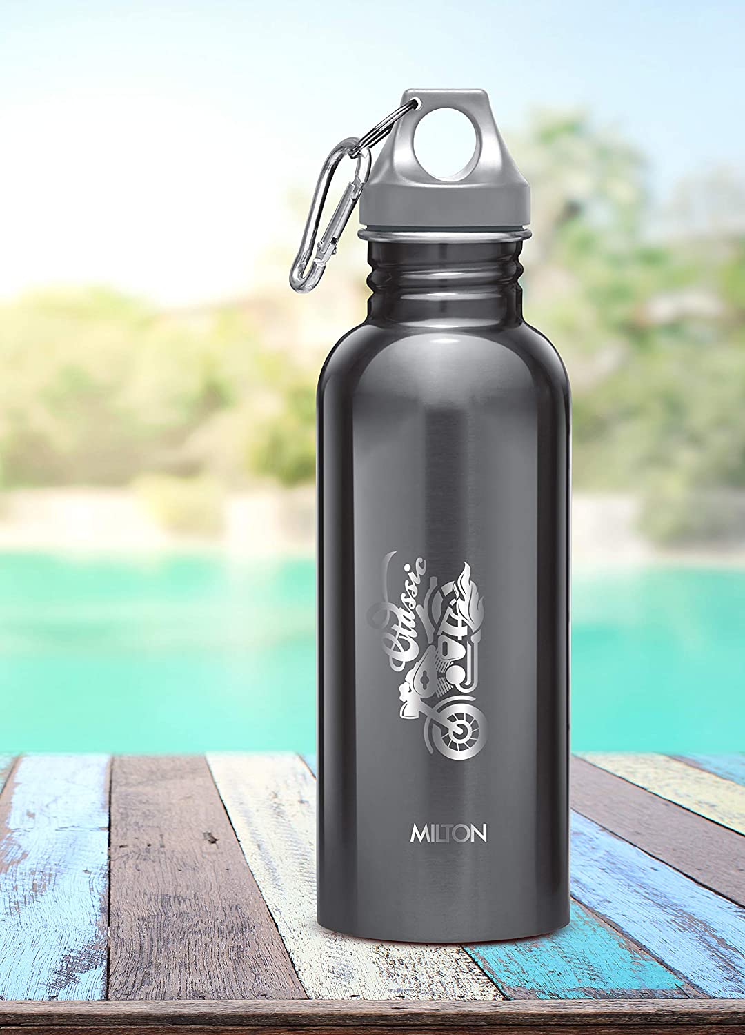 Stainless Steel Water Bottle, 750 ml, Black